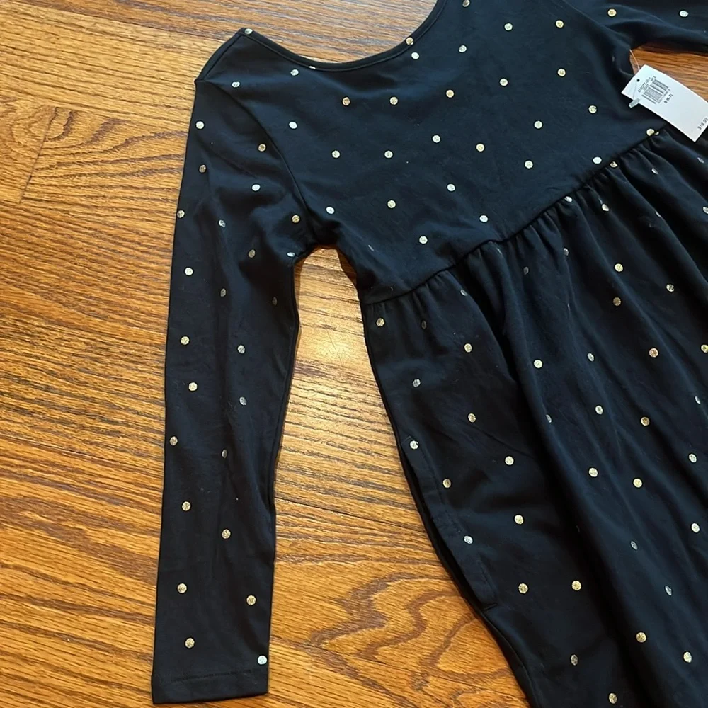 Old Navy black and gold long sleeve dress size 6-7 NWT - Picture 2 of 5